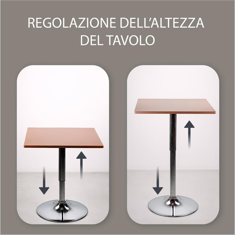 LIMA TAVOLO BAR MARRONE 60X60X70,5-91,5 CM
