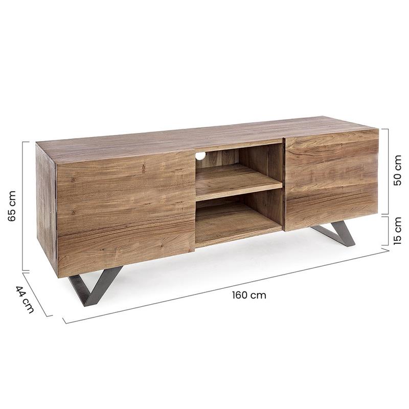 ACHILLE MOBILE TV ACACIA 160X44X65CM