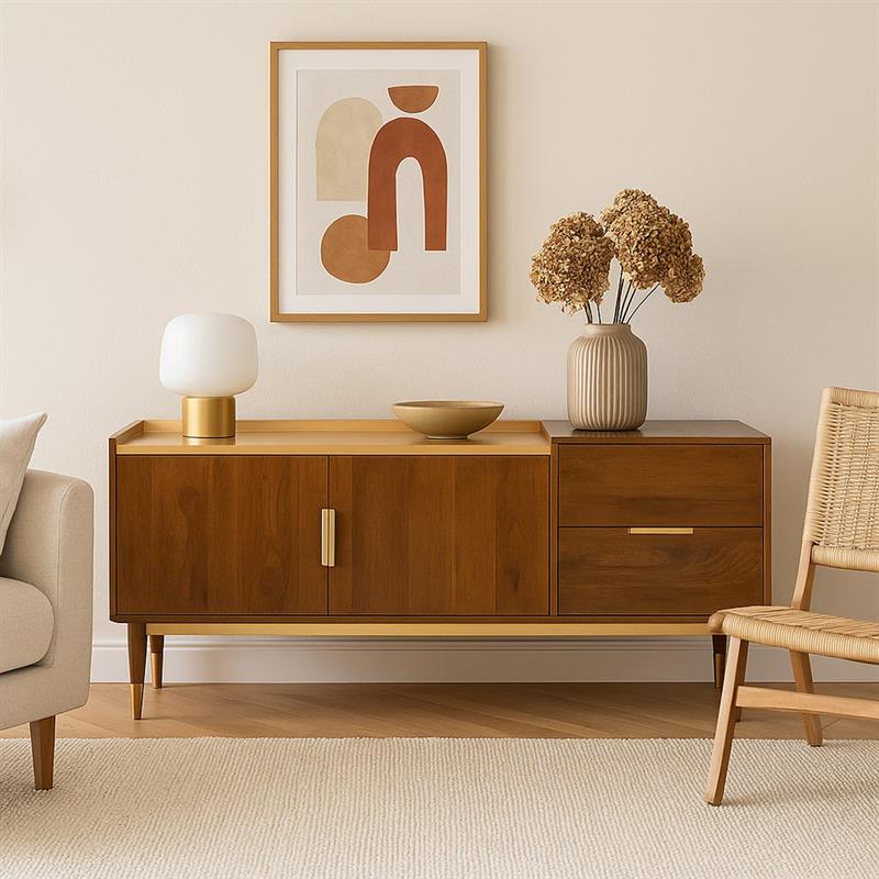 LAXMI MANGO CREDENZA 2 ANTE 2 CASSETTI (TOP GOLDEN VASSOIO)