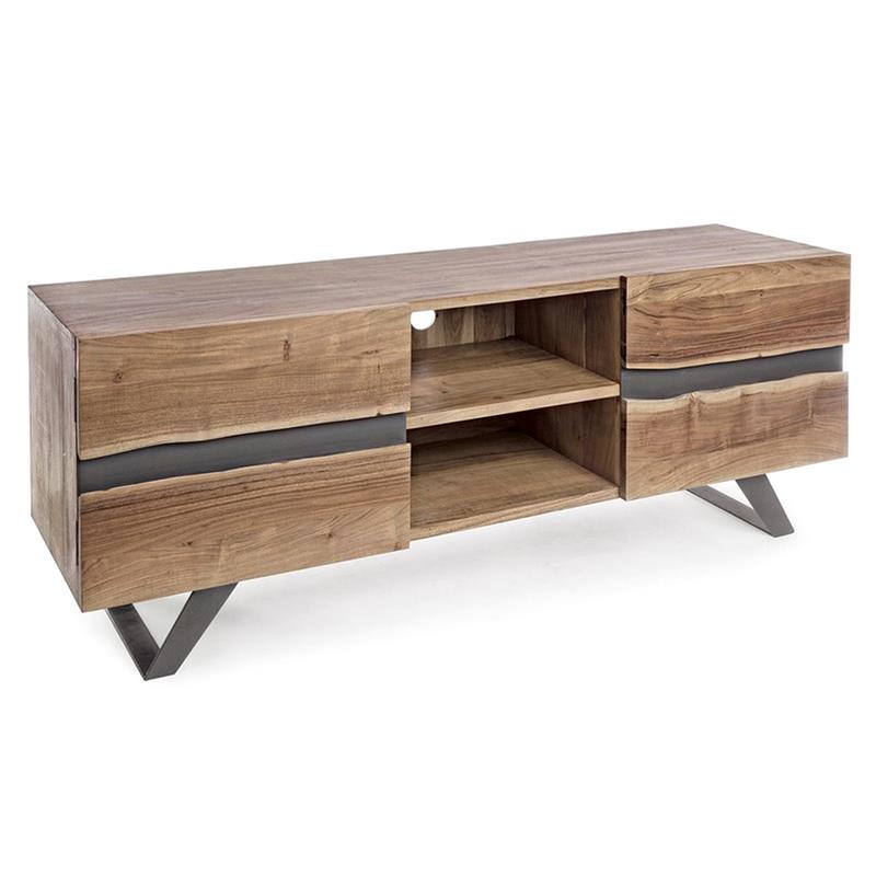 ACHILLE MOBILE TV ACACIA METALLO 160X44X65CM