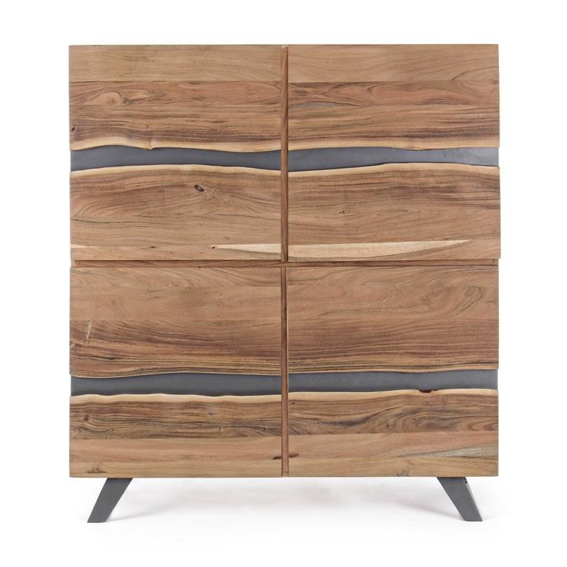 ACHILLE CREDENZA ALTA 4/A ACACIA METALLO 118X45X138CM