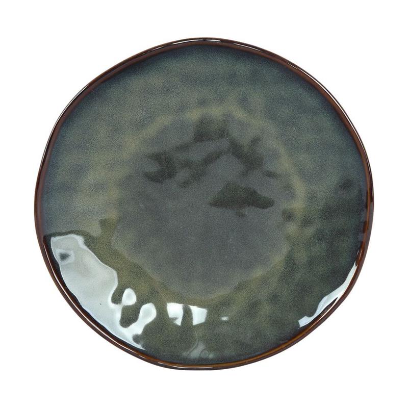 SET ELEN 18 PIATTI IN CERAMICA VERDE SCURO