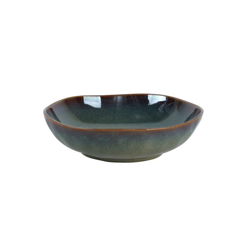 SET ELEN 18 PIATTI IN CERAMICA VERDE SCURO