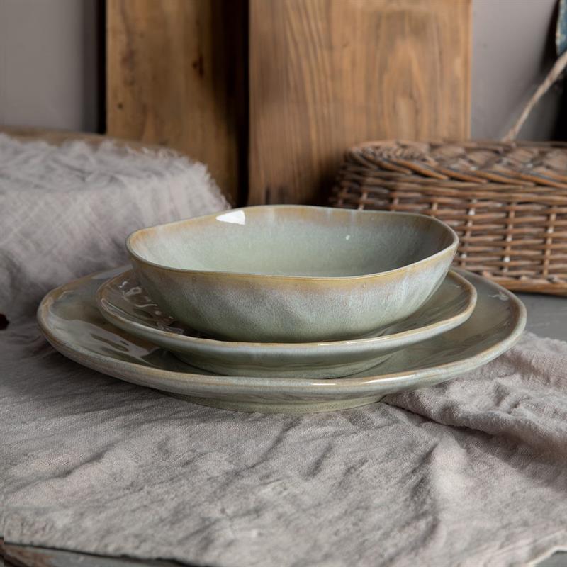 SET ELEN 18 PIATTI IN CERAMICA VERDE