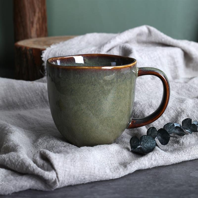 SET 6 TAZZE IN CERAMICA VERDE SCURO