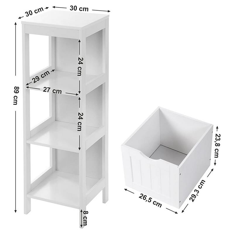 ELLA MOBILETTO BAGNO BIANCO 30X30X89 CM