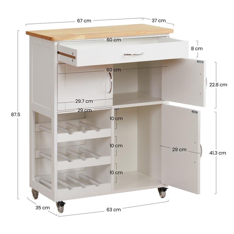 FEBE MOBILETTO CUCINA BIANCO 67X36X87 CM