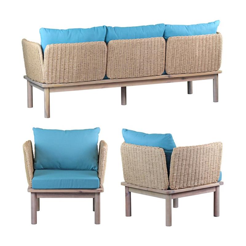 SET SANTA MARIA ACACIA SBIANCATA CUSICINI BLU
