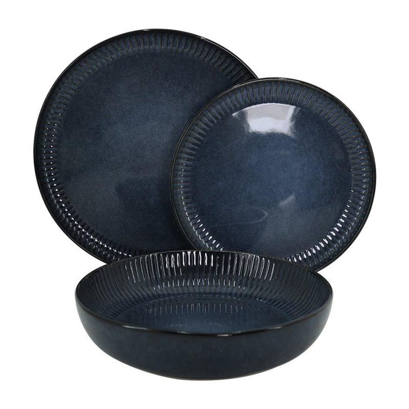 SET ERIKA 18 PIATTIIN CERAMICA 124E BLU