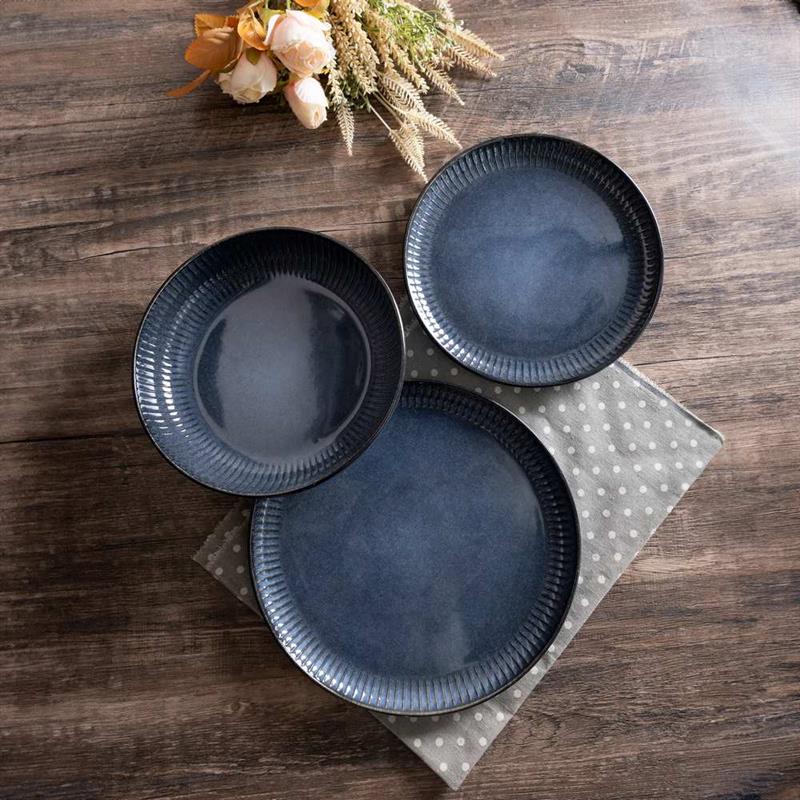 SET ERIKA 18 PIATTIIN CERAMICA 124E BLU