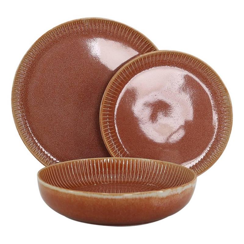 SET ERIKA 18 PIATTIIN CERAMICA 124E MATTONE