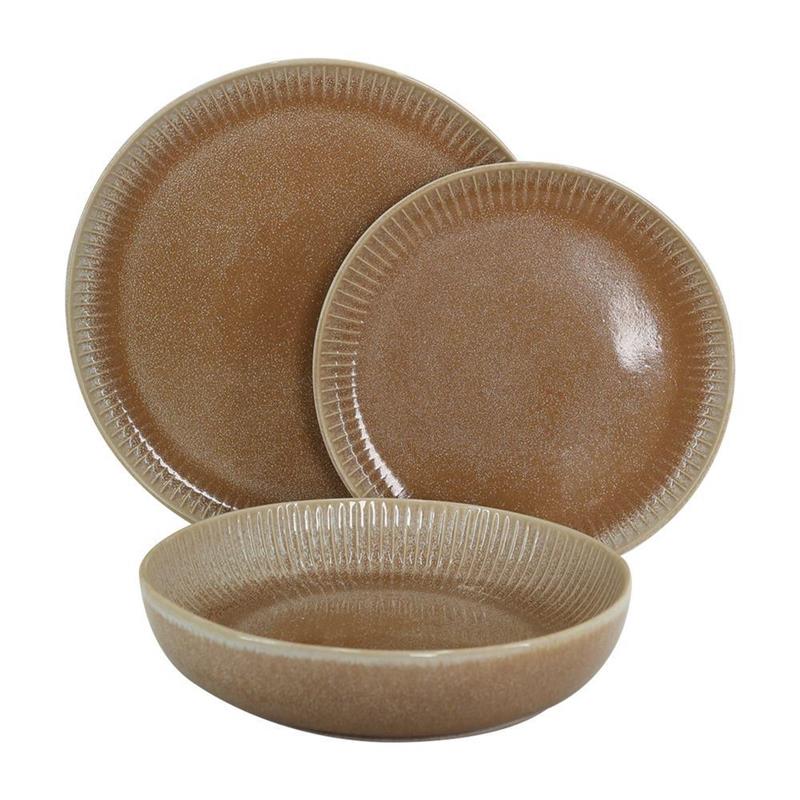 SET ERIKA 18 PIATTIIN CERAMICA 124E MARRONE