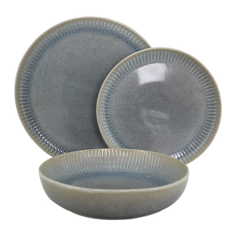 SET ERIKA 18 PIATTIIN CERAMICA 124E GRIGIO