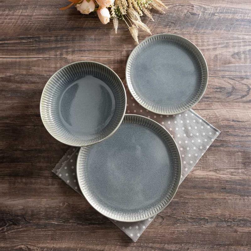 SET ERIKA 18 PIATTIIN CERAMICA 124E GRIGIO