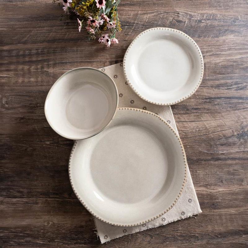 SET RITA 18 PIATTI IN CERAMICA 92E BEIGE