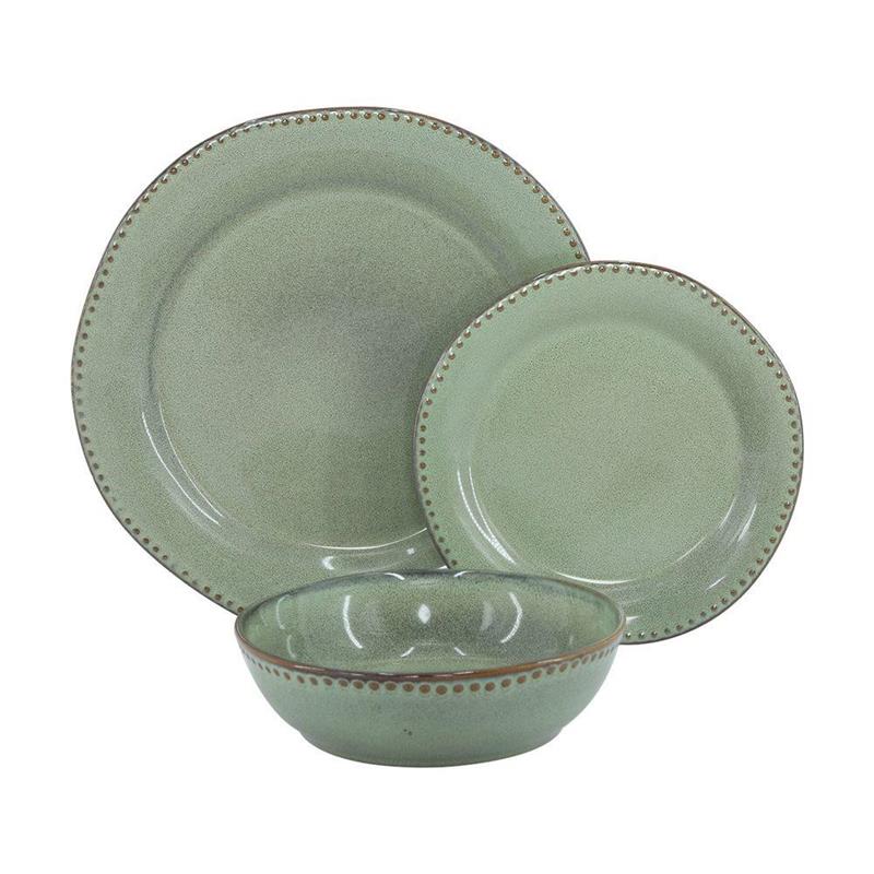 SET RITA 18 PIATTI IN CERAMICA 92E VERDE
