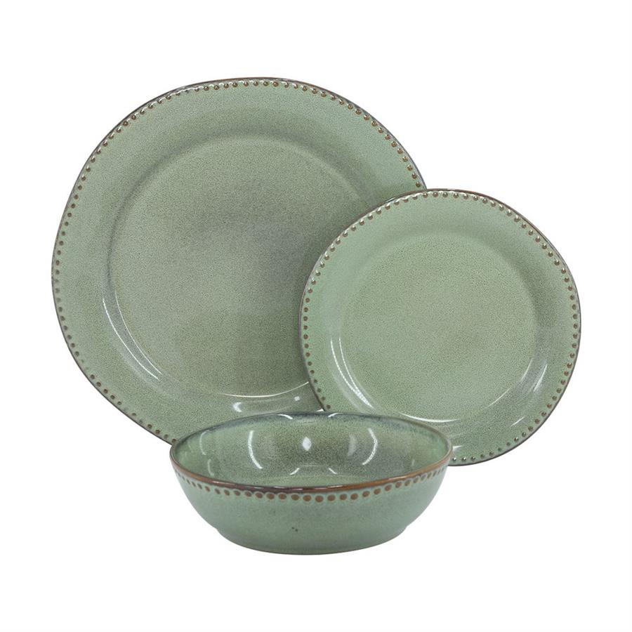 SET RITA 18 PIATTI IN CERAMICA 92E VERDE