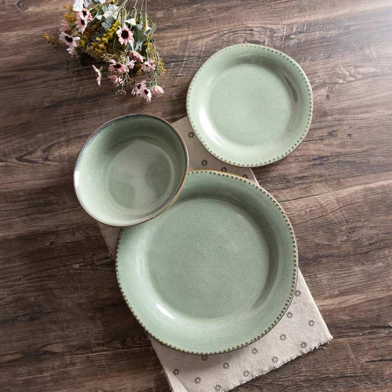 SET RITA 18 PIATTI IN CERAMICA 92E VERDE