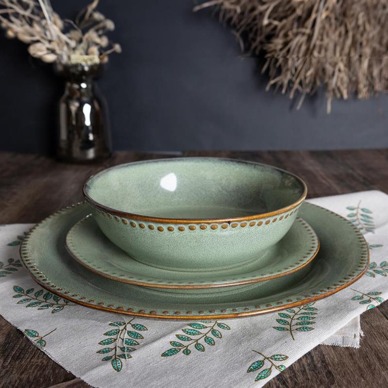 SET RITA 18 PIATTI IN CERAMICA 92E VERDE