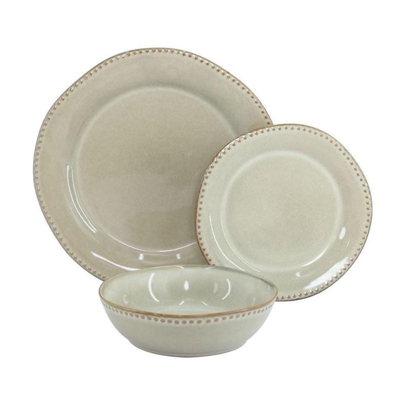 SET RITA 18 PIATTI IN CERAMICA 92E MARRONE CHIARO