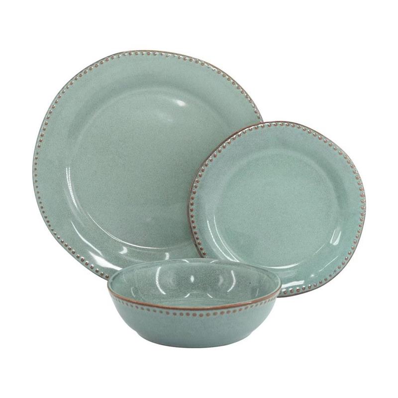 SET RITA 18 PIATTI IN CERAMICA 92E AZZURRO