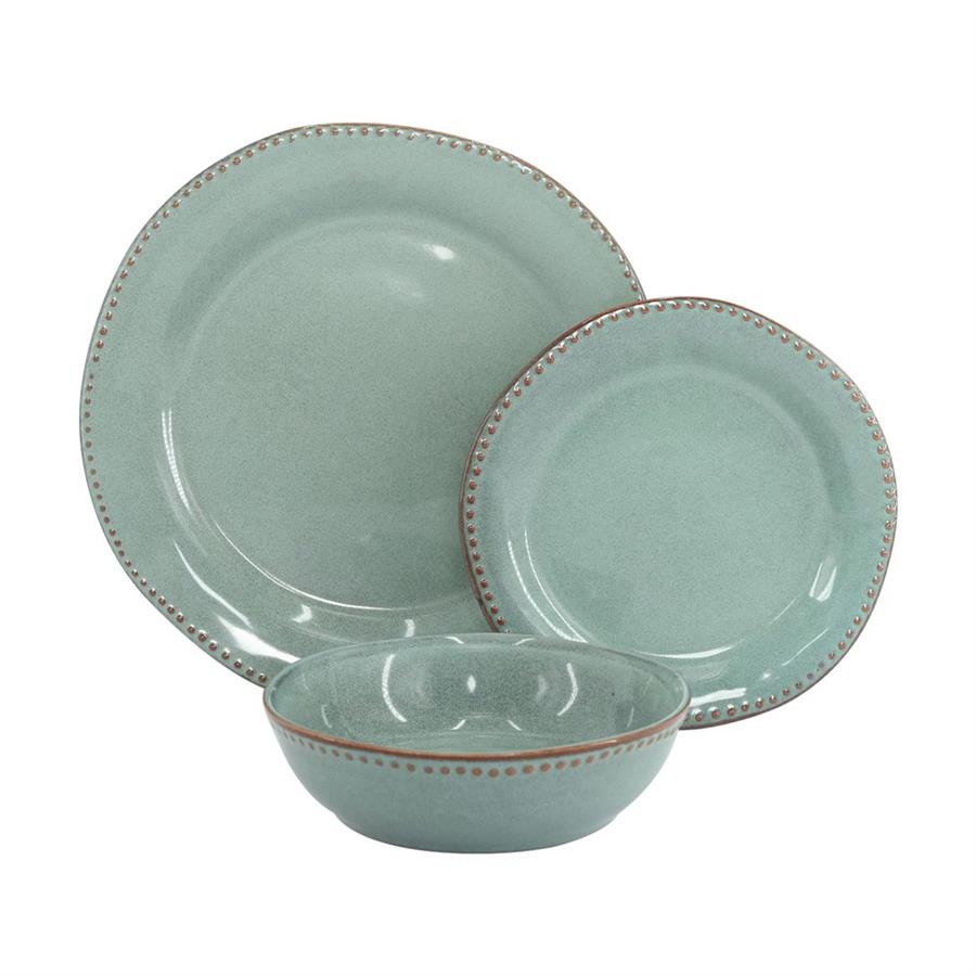 SET RITA 18 PIATTI IN CERAMICA 92E AZZURRO