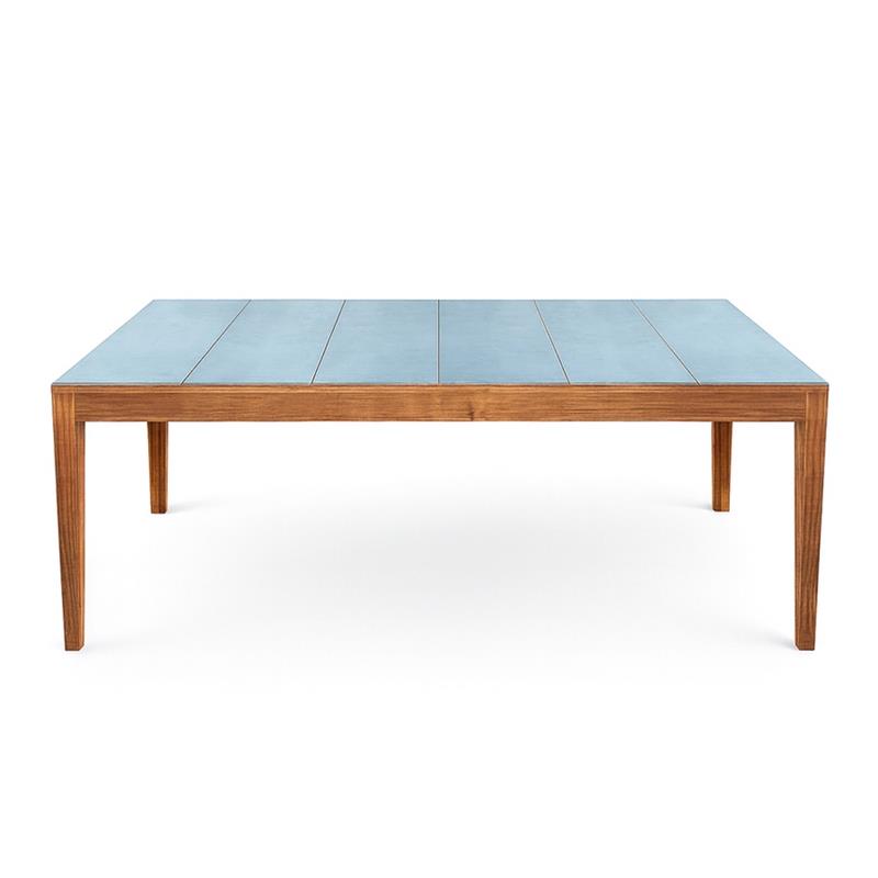 TAVOLO KERK ACACIA SBIANCATA PIANO IN PIASTRELLE 201X100X75
