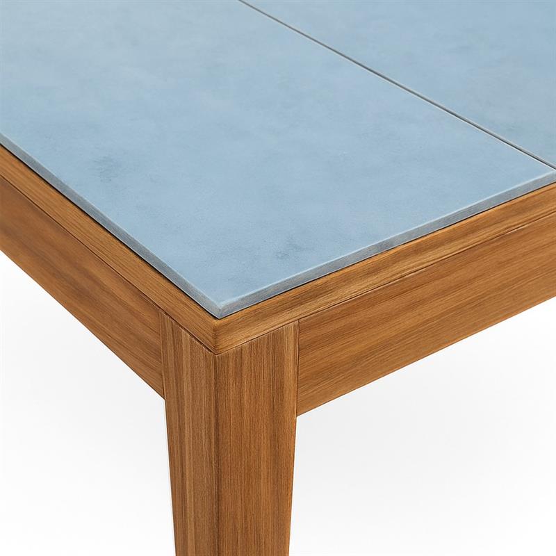 TAVOLO KERK ACACIA SBIANCATA PIANO IN PIASTRELLE 201X100X75