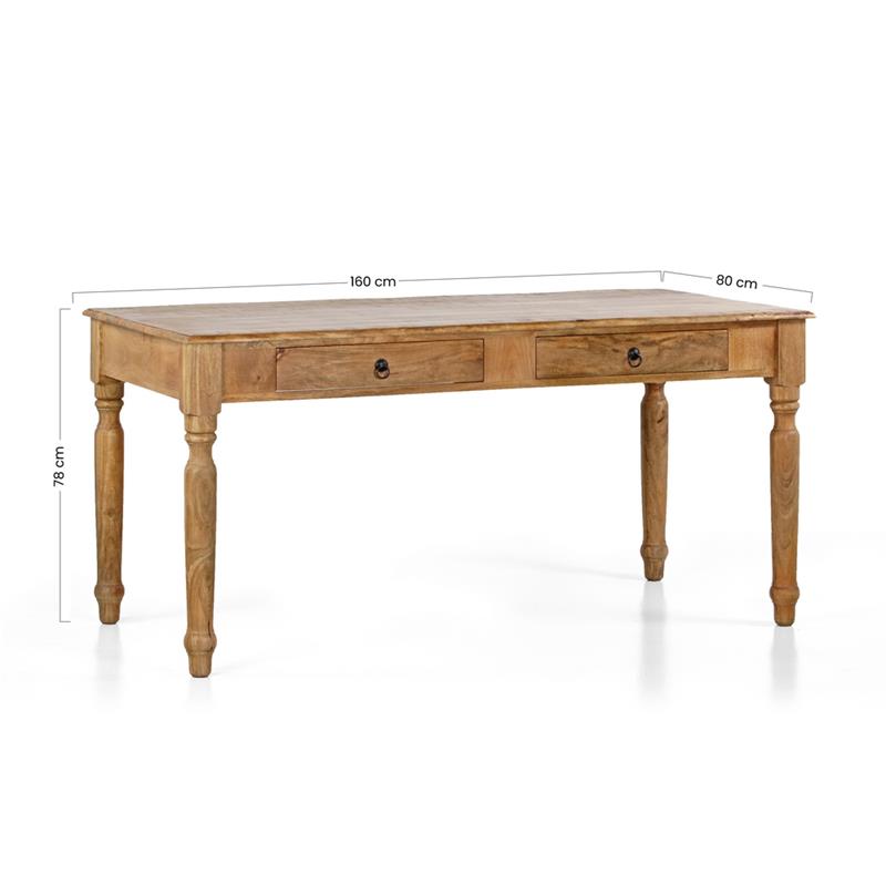 SALENTO TAVOLO 2/C MANGO 160X80X78 NATURALE