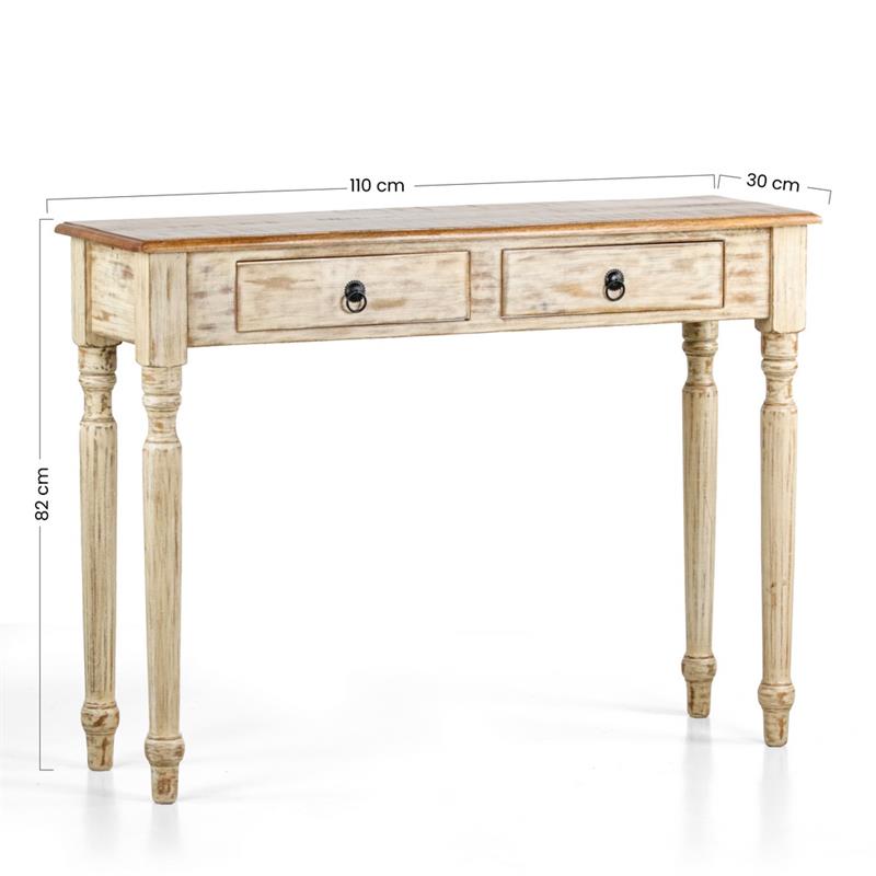 SALENTO CONSOLLE MANGO 110X30X82CM BIANCO DEK