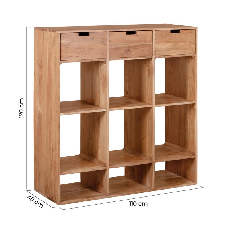 LUNA CONSOLLE ACACIA 3/C SUPERIORI 110X40X120CM