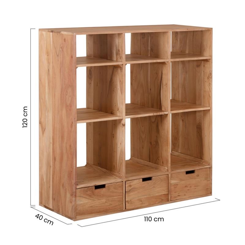 LUNA CONSOLLE ACACIA 3/C INFERIORI 110X40X120CM