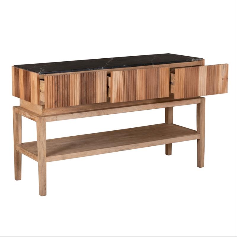 RIGA CONSOLLE MARMO NERO MANGO 150X50X90CM