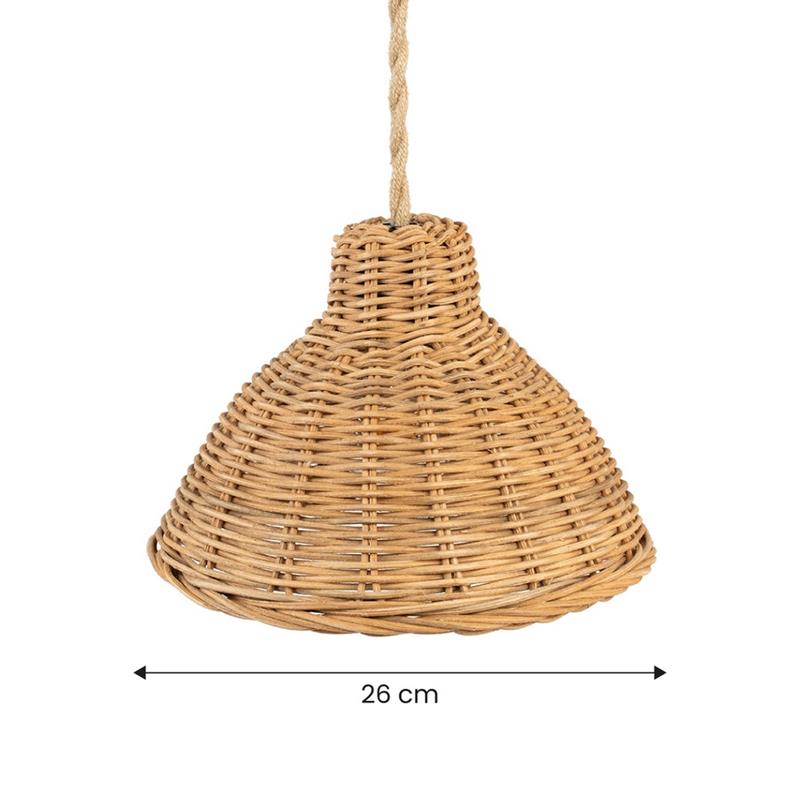 PARALUME A CUPOLA RATTAN NATURALE D. 26
