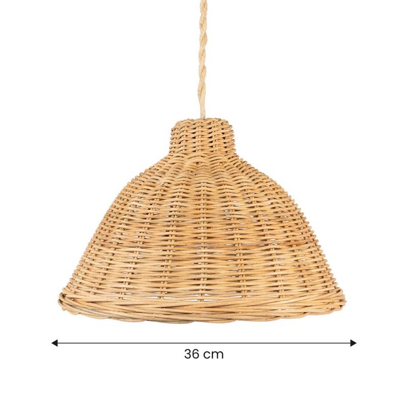 PARALUME A CUPOLA RATTAN NATURALE D. 36