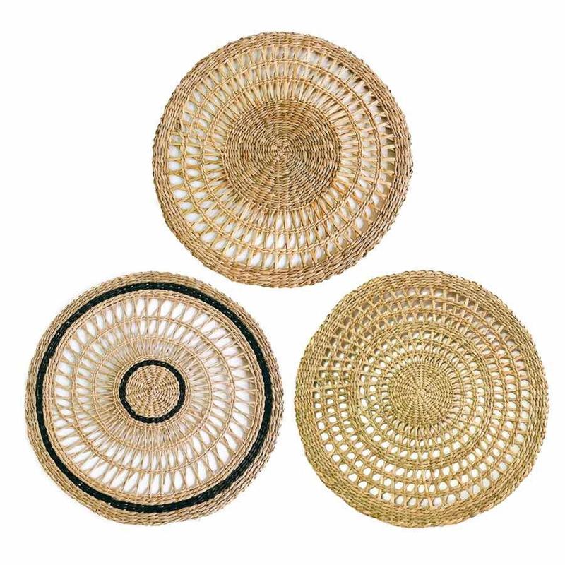 SET PLACEMAT  CIRCOLARI IN SEAGRASS NATURALE D. 38
