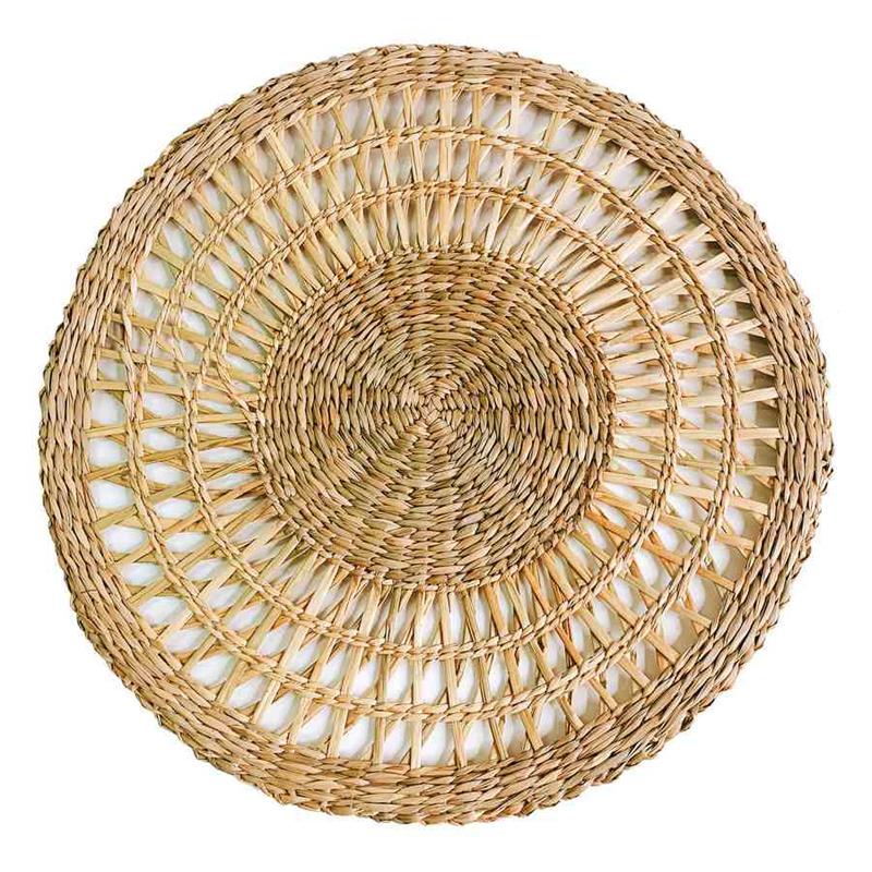 SET PLACEMAT  CIRCOLARI IN SEAGRASS NATURALE D. 38