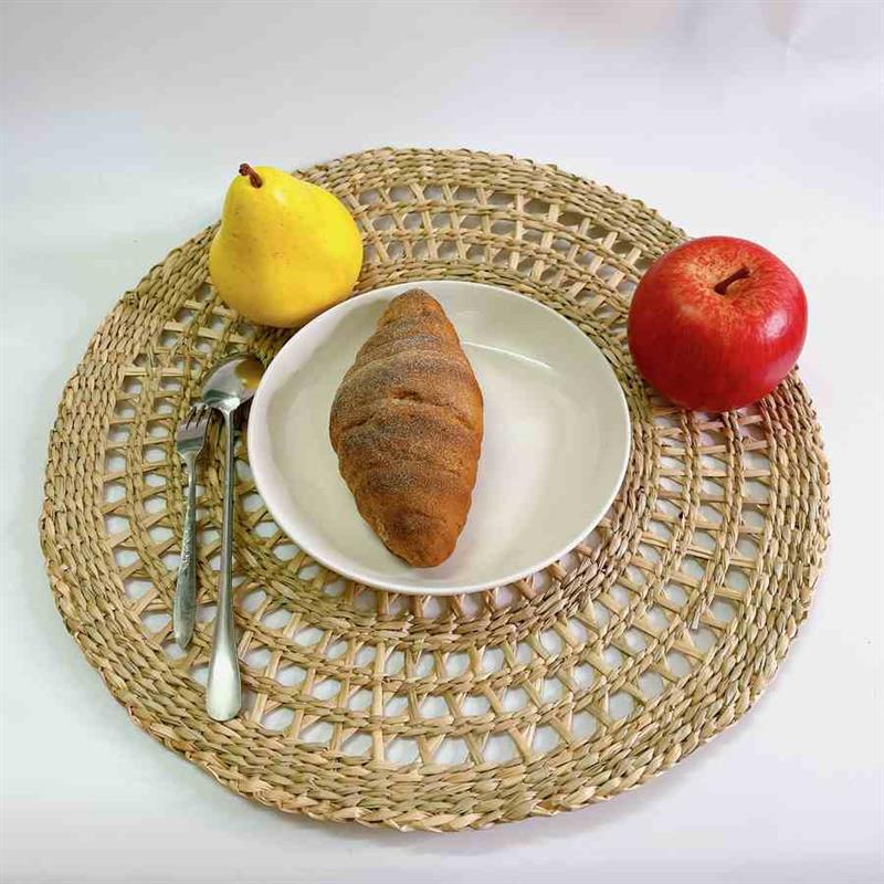 SET PLACEMAT  CIRCOLARI IN SEAGRASS NATURALE D. 38