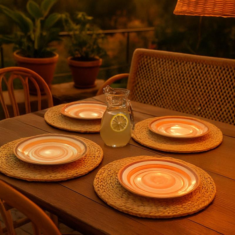 PLACEMAT  CIRCOLARE IN GIACINTO D'ACQUA NATURALE D. 38