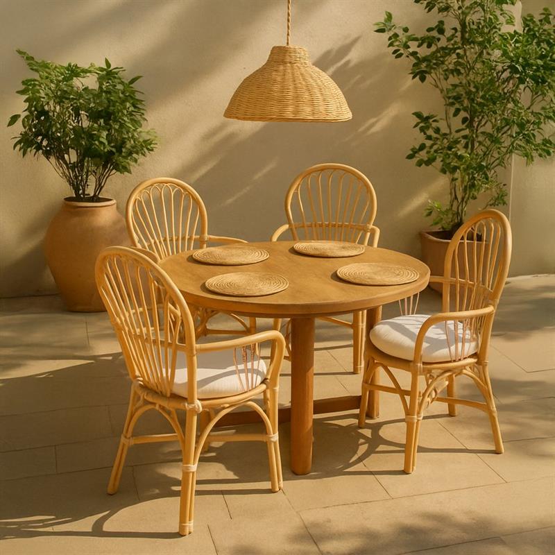 PLACEMAT  CIRCOLARE IN GIACINTO D'ACQUA NATURALE D. 38