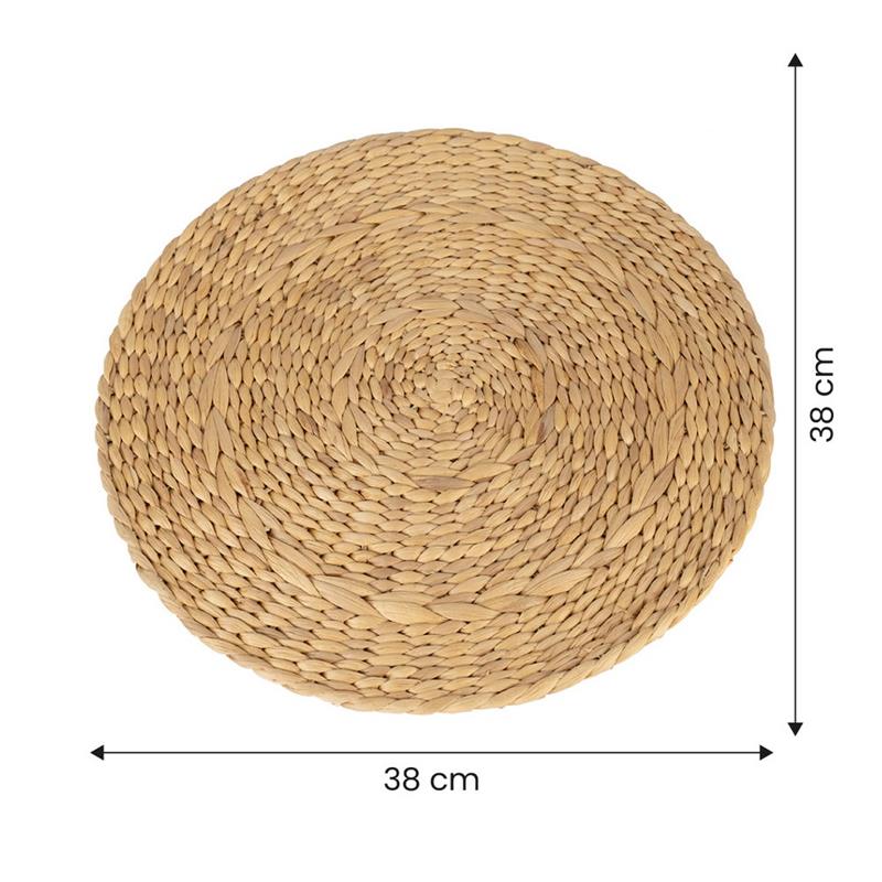 PLACEMAT  CIRCOLARE IN GIACINTO D'ACQUA NATURALE D. 38