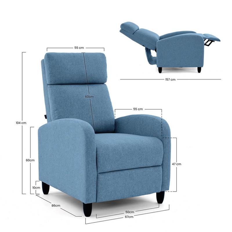 MARTA NEW POLTRONA PUSH BACK BLU