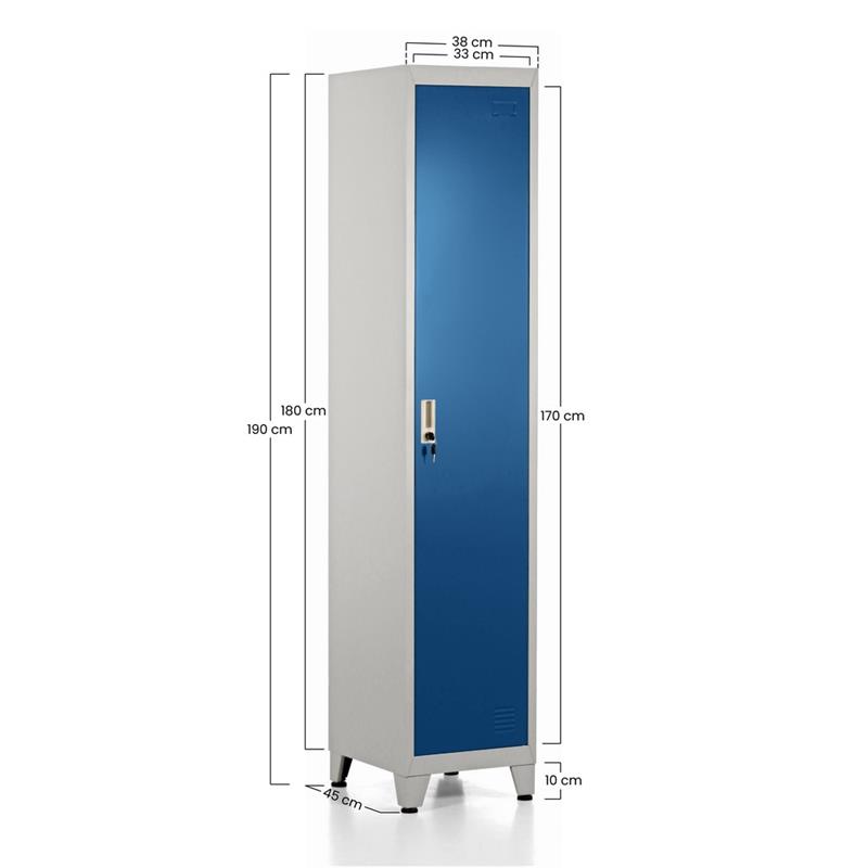 YUMI ARMADIO 1/A 38X45X190 CM GRIGIO/BLU