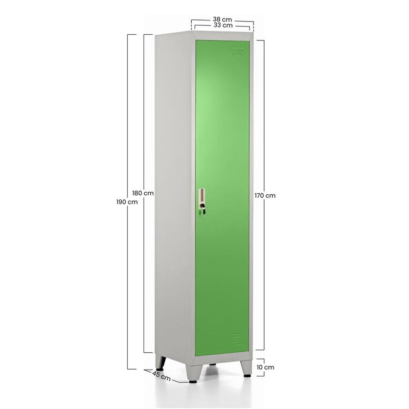 YUMI ARMADIO 1/A 38X45X190 CM GRIGIO/VERDE