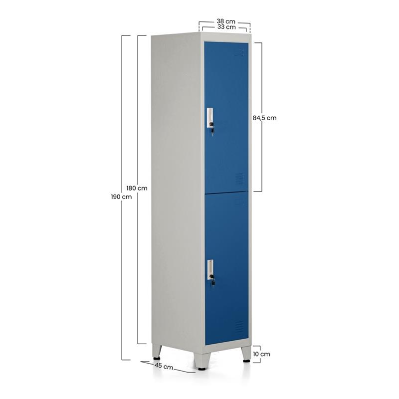 YUMI ARMADIO 2/A 38X45X190 CM GRIGIO/BLU