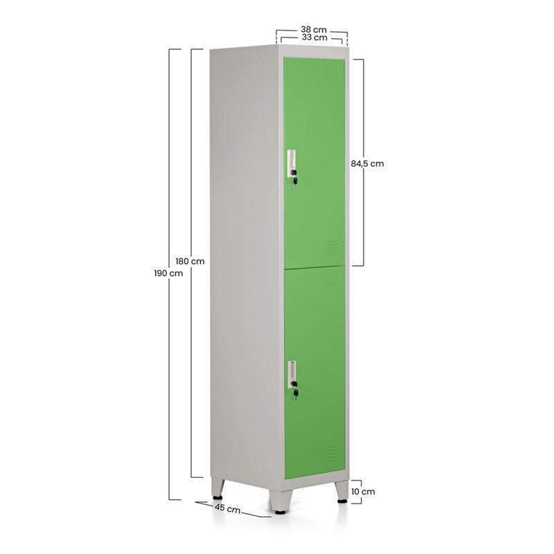 YUMI ARMADIO 2/A 38X45X190 CM GRIGIO/VERDE