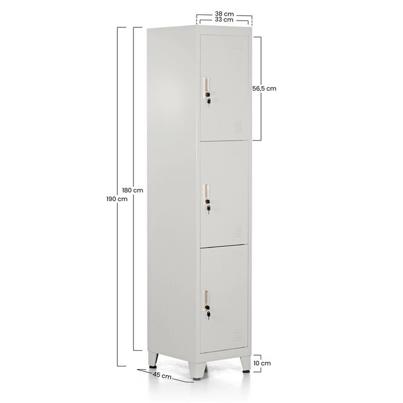 YUMI ARMADIO 3/A 38X45X190 CM GRIGIO