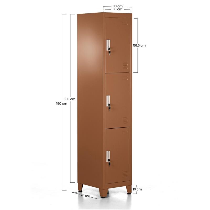 YUMI ARMADIO 3/A 38X45X190 CM MATTONE