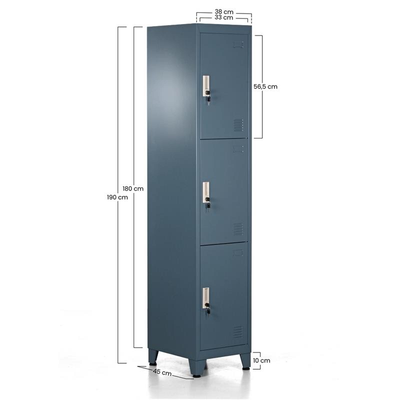 YUMI ARMADIO 3/A 38X45X190 CM CERULEO