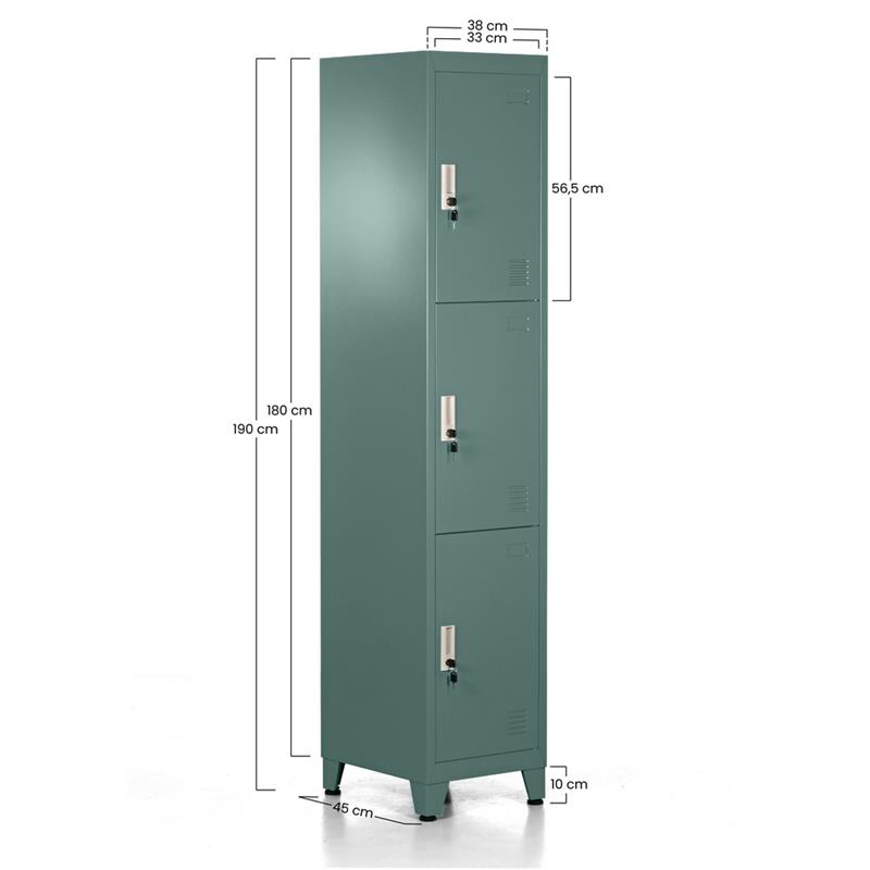 YUMI ARMADIO 3/A 38X45X190 CM VERDONE